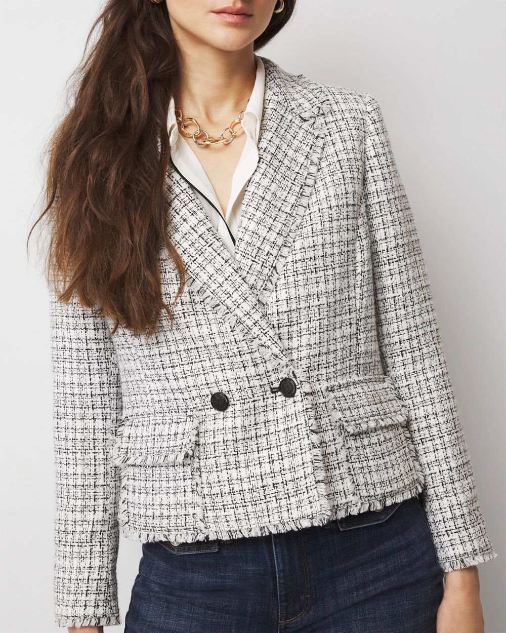 Petite Cropped Tweed Jacket | White House Black Market